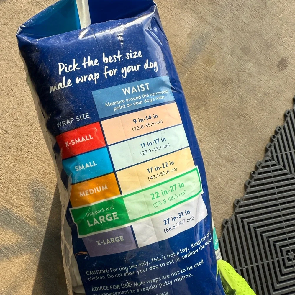 Top Paw Blue Disposable Dog Wraps